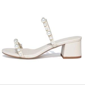 Vici Collection Josefa Pearl Studded Heel Sandal 7.5 Bridal Wedding Bachelorette